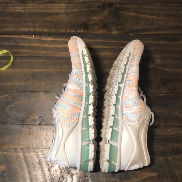 ASICS GEL QUANTUM 360 glacier grey/ orange pop/ Aruba blue womens 10 - Picture 4 of 5